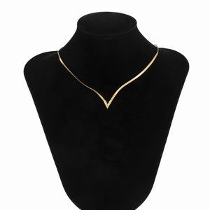 Men's V-Shaped Flat Snake Chain Necklace